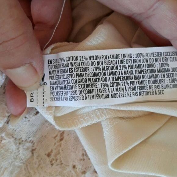 Forever 21 Dress Lace Sleeveless Scoop Neck Mini Gathered Fit & Flare Cream M - Picture 5 of 8